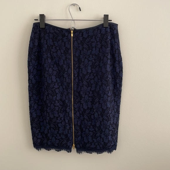 DVF | Navy blue lace pencil skirt - Picture 3 of 4